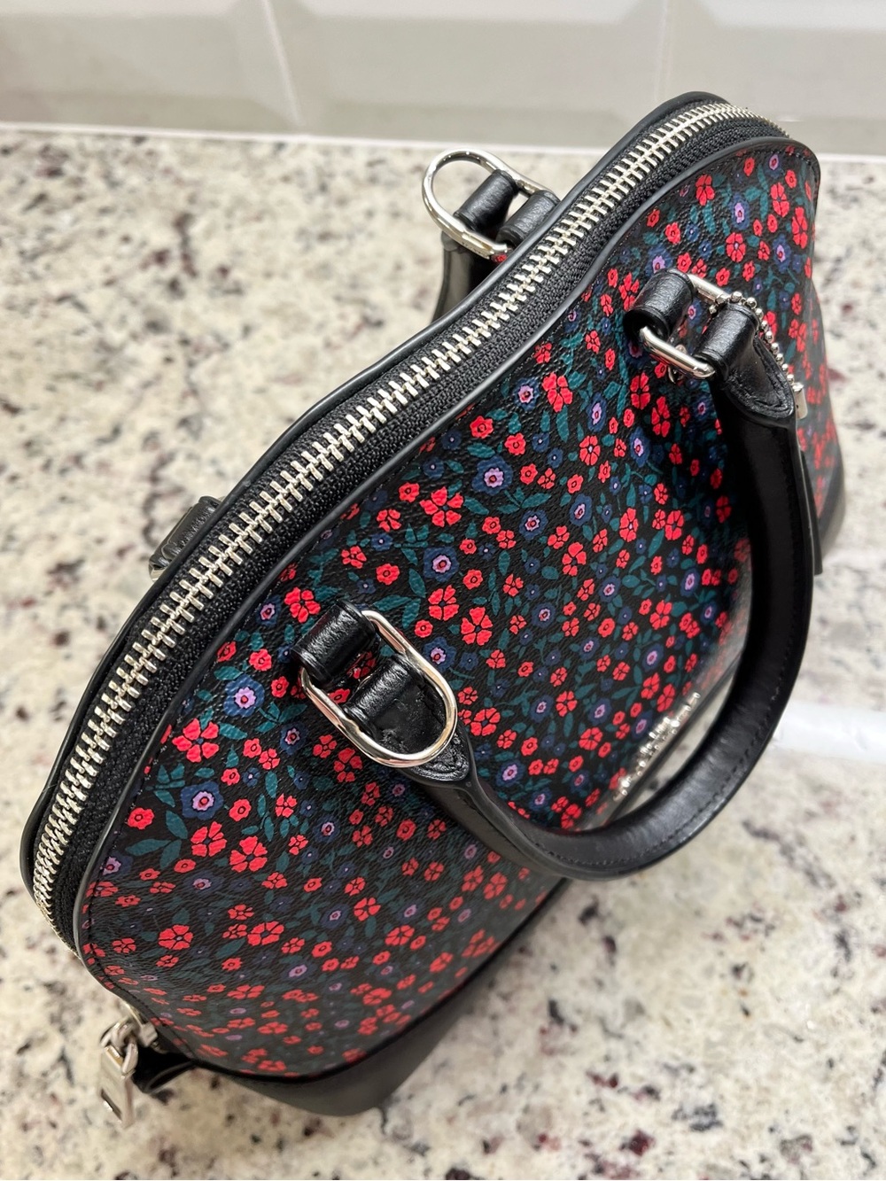 Coach Mini Sierra Satchel Crossbody Bag in a Floral Print NWOT - Picture 6 of 12
